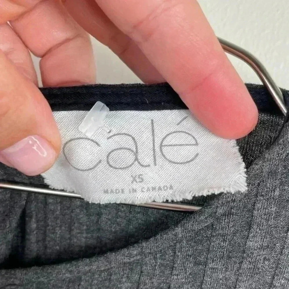 Cale‎ Charcoal Gray Louise Ribbed Wide Leg Jumpsuit - Picture 7 of 7